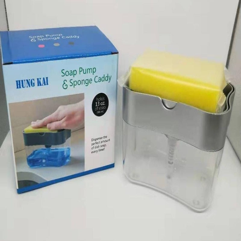 Kitchen Soap Dispenser Single Hand Sponge Soap.
