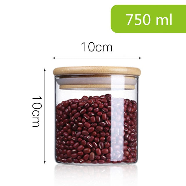 Glass Jar With Bamboo Lid