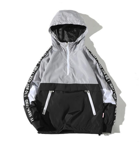 Image of Hooded Jackets Men Block Pullover Jacket.