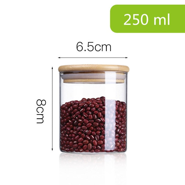 Glass Jar With Bamboo Lid