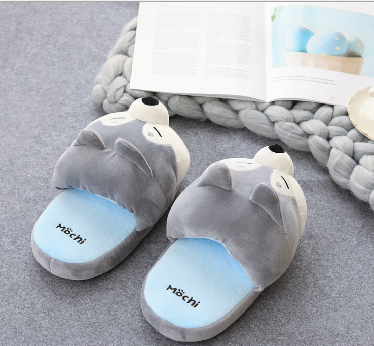 Cute Shiba Inu Shoes Women's Soft Short Furry Plush Slippers