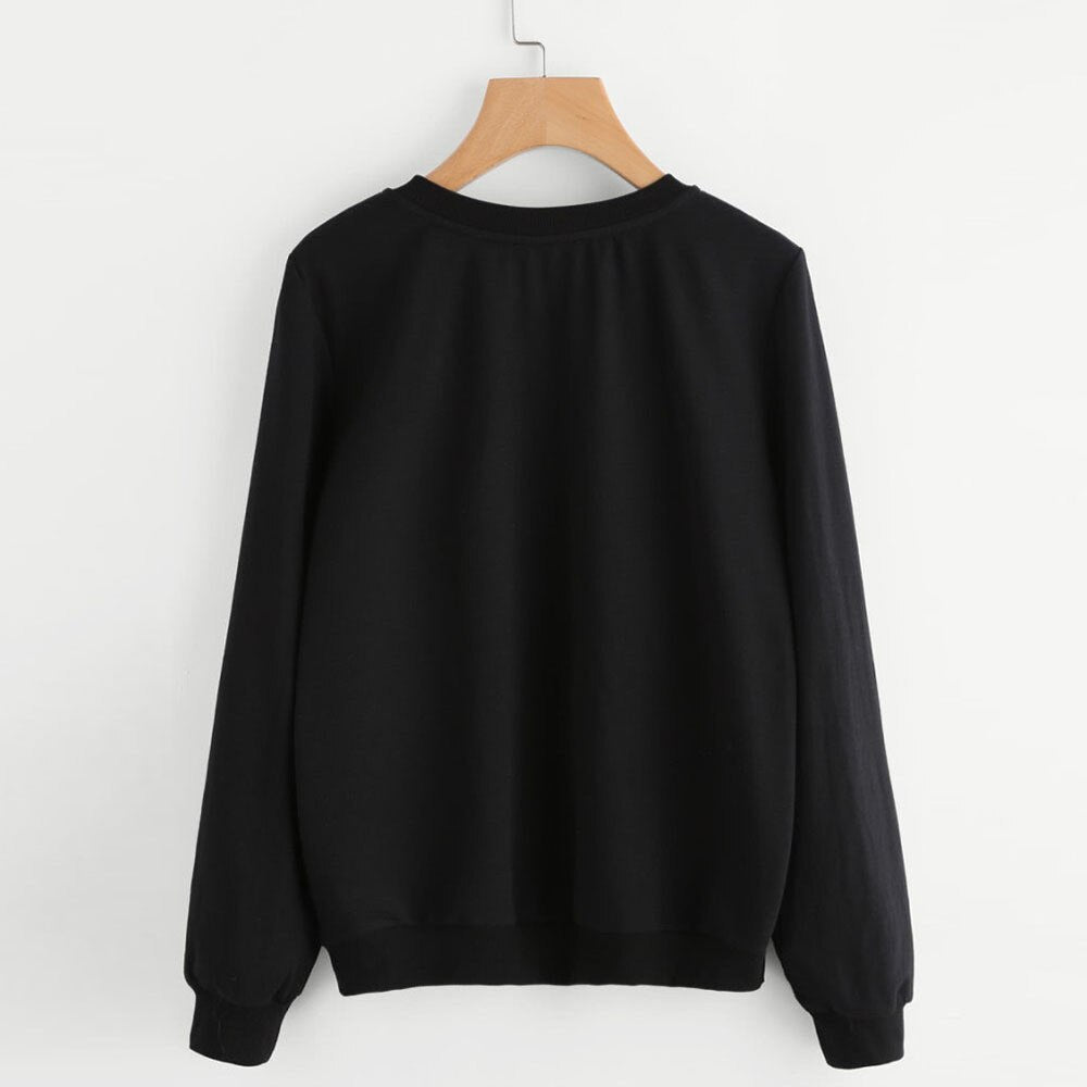 Cat Printing Round Neck Long Sleeve Warm Sweatshirts.