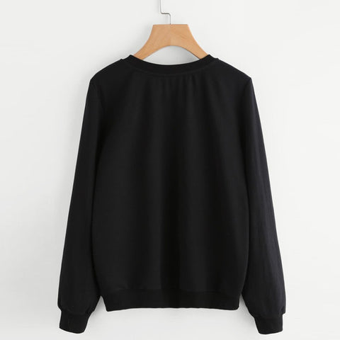 Image of Cat Printing Round Neck Long Sleeve Warm Sweatshirts.
