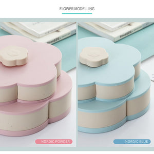 Petal-Shape Rotating Snack Storage Box