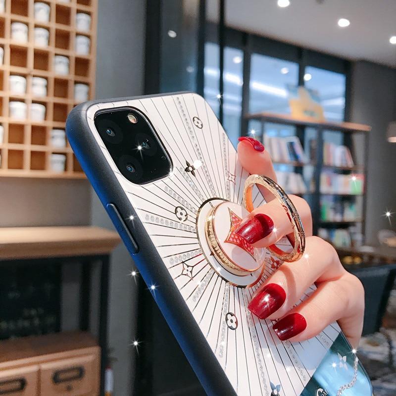 For Apple iphone 11 Case Luxury Diamond With Ring Stand Gold protective back cover case for iphone 11 Pro Max iphone11 11Pro.