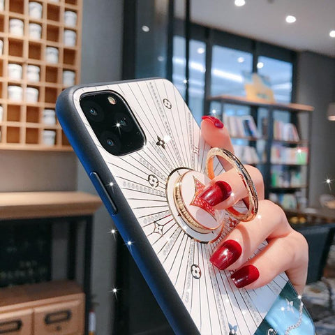 Image of For Apple iphone 11 Case Luxury Diamond With Ring Stand Gold protective back cover case for iphone 11 Pro Max iphone11 11Pro.