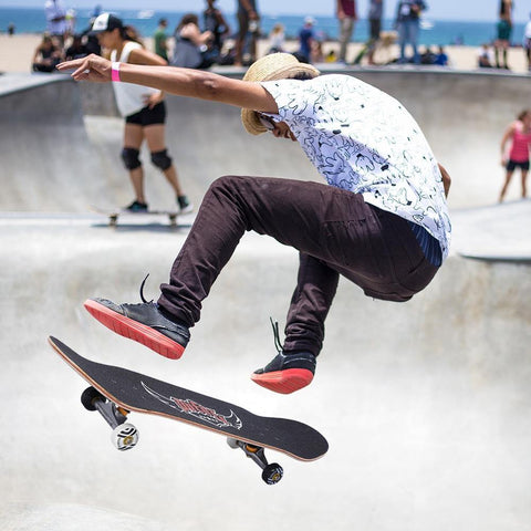 Image of PUENTE 608 ABEC - 9 Adult Four-wheel Double Maple Skateboard.