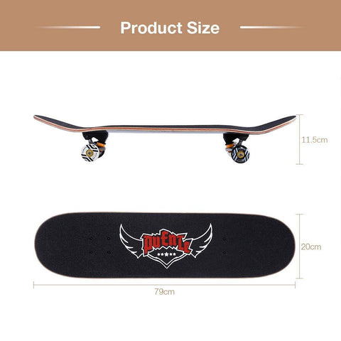 Image of PUENTE 608 ABEC - 9 Adult Four-wheel Double Maple Skateboard.