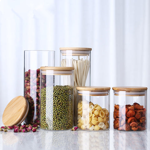 Image of Glass Jar With Bamboo Lid