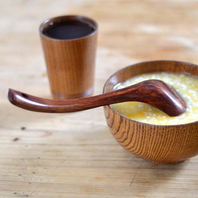 Long Handled Bamboo Wooden Soup Spoon