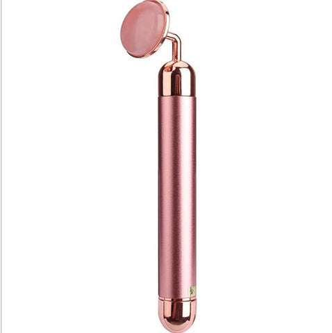 Image of Electric Rose Quartz Roller Slimming Face Massager.