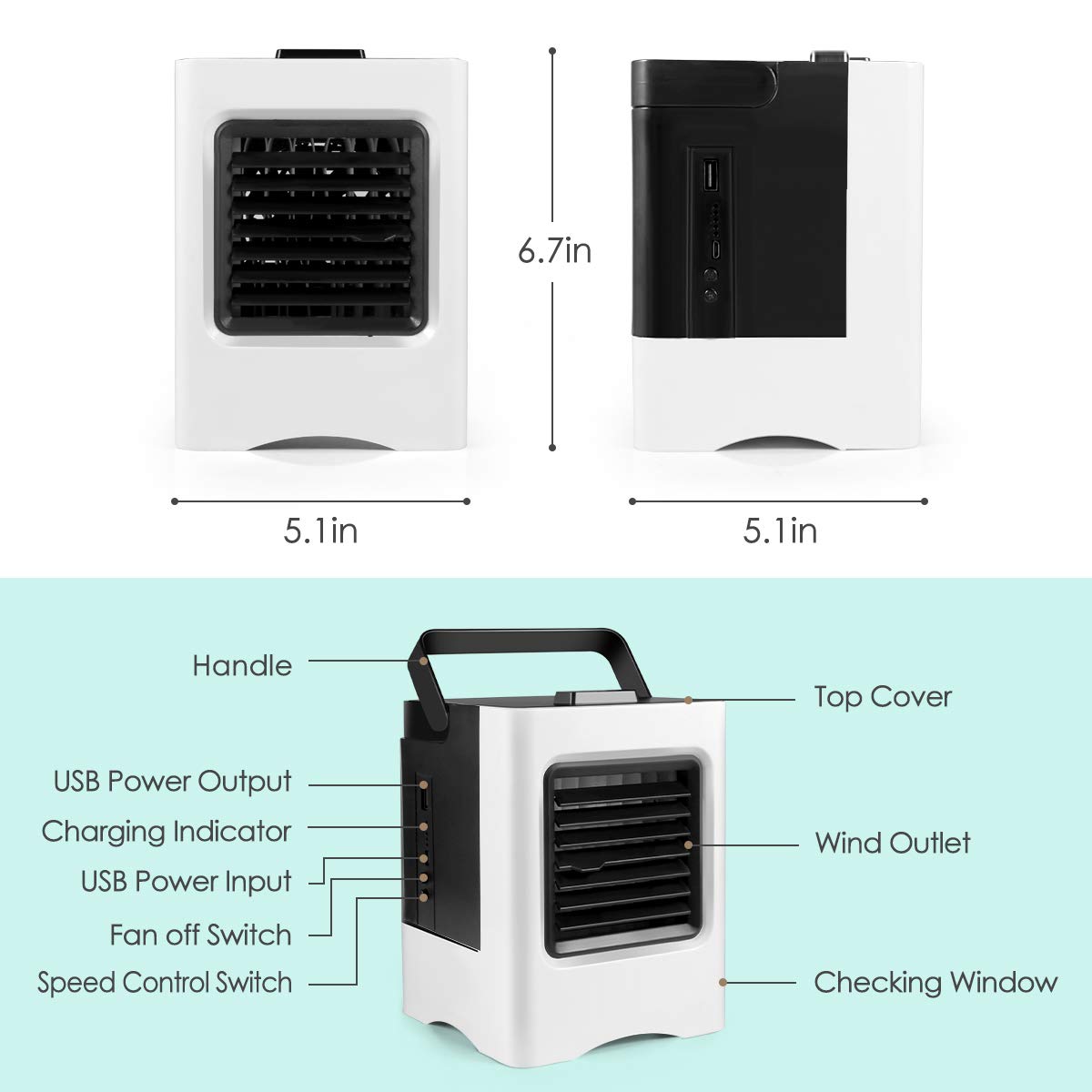 4 in 1 Rechargeable Portable Air Conditioner