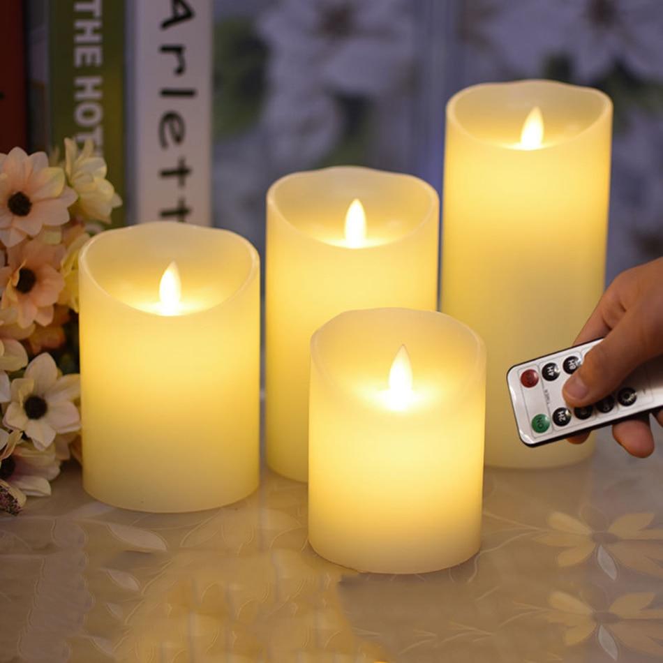 Flameless Remote Control Led Wax Candle Wireless.