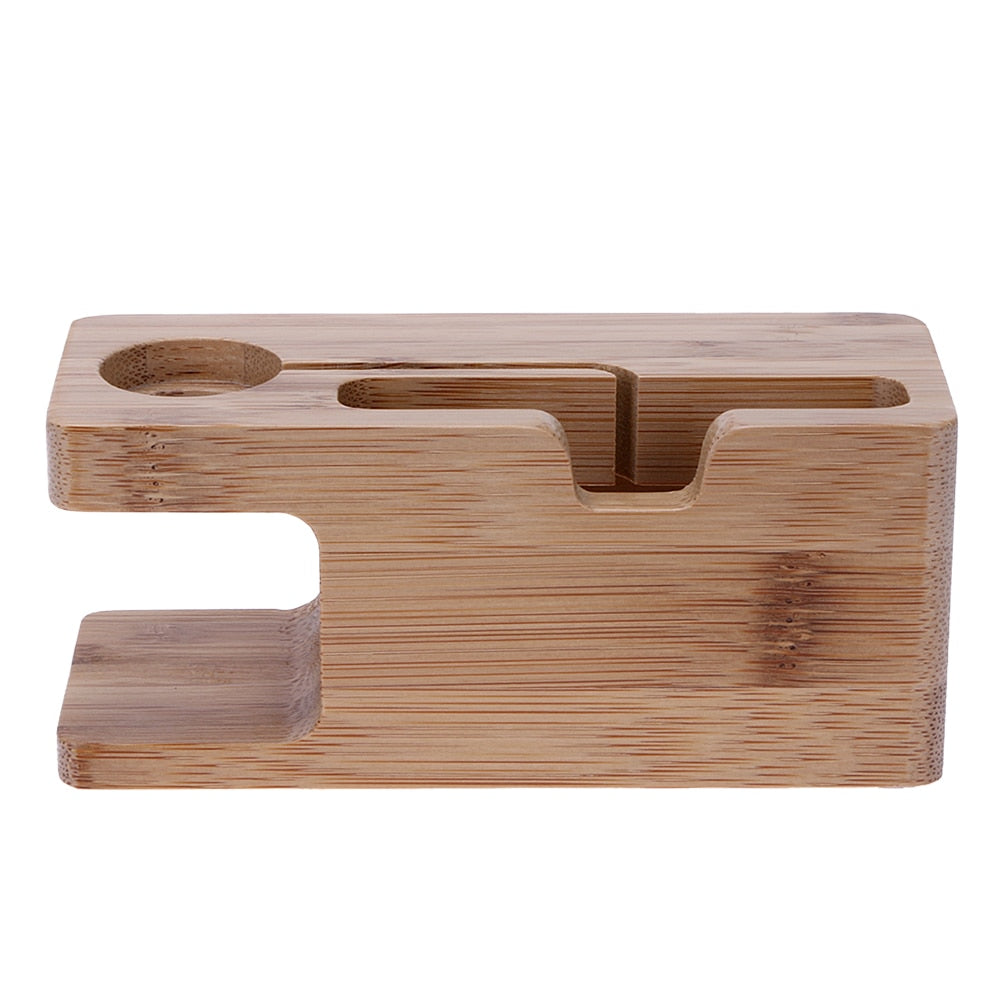 Bamboo Charger Stand Base For Apple Watch and For iphone