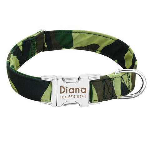 Image of Dog Collar Personalized Nylon Pet Dog Tag Collar Custom Nameplate.