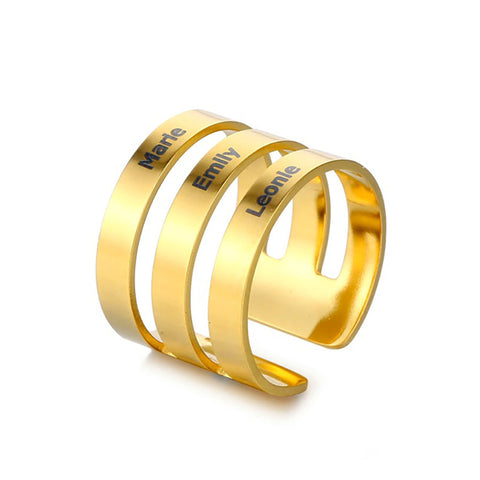 Image of Personalized Titanium Engraved Name Ring