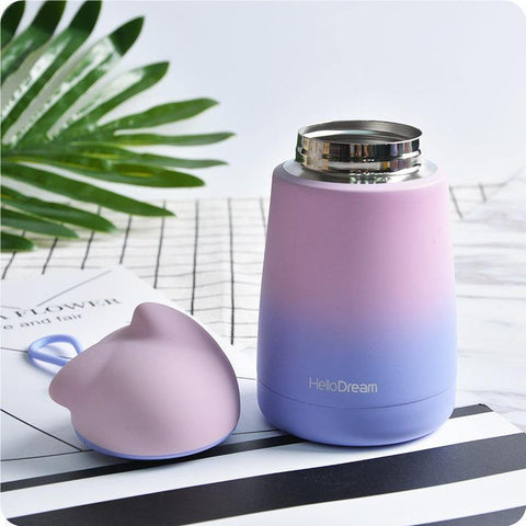 Image of Stainless Steel Water Bottle Coffee Milk Cute Water Bottle Girl Drinkware.