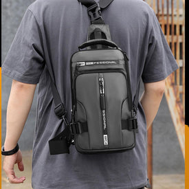 Nylon USB Charging Pack Chest Bags
