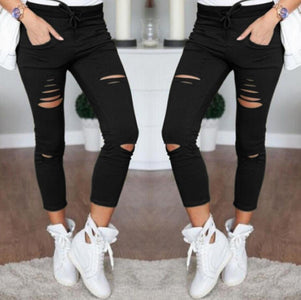 Denim Stretch Ripped Jeans.