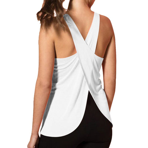 Image of Cross Back Sleeveless Tops