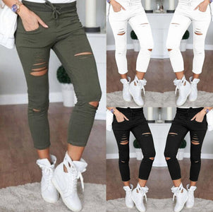 Denim Stretch Ripped Jeans.