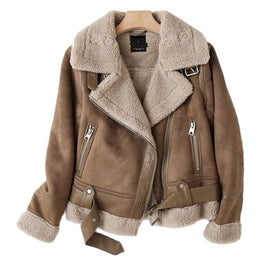 Winter Women Faux Leather Fur Jackets