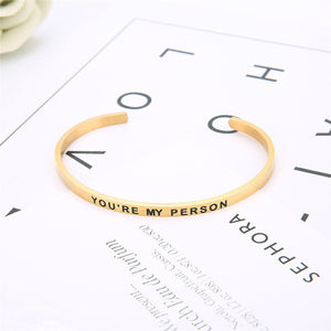 You Are My Person Lettering Bracelets