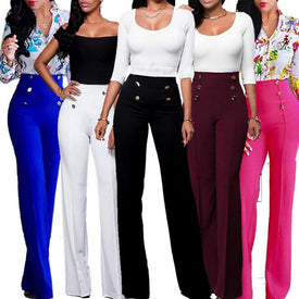 Wide Leg High Waist Casual Pants