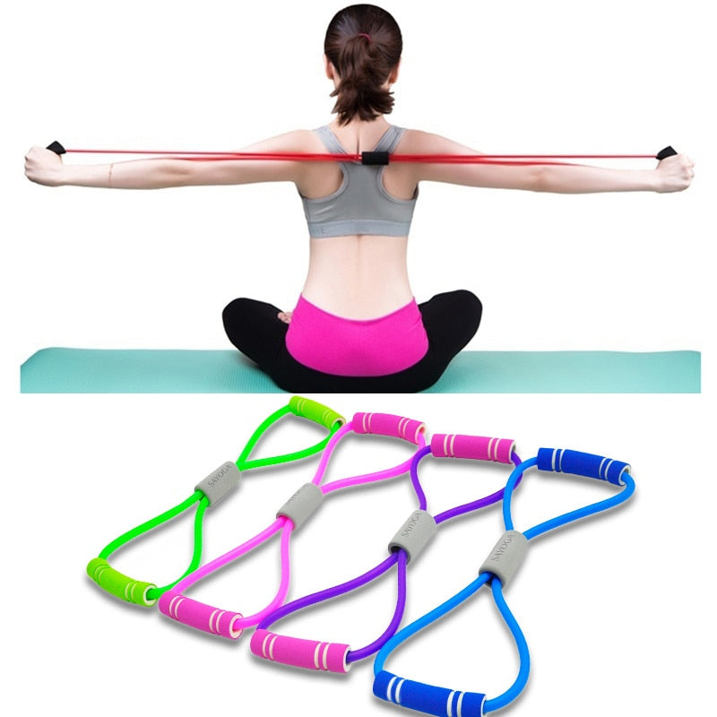 Yoga Gum Fitness Resistance 8 Word Chest Expander Rope.