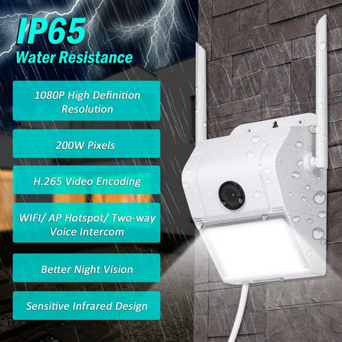 Image of 1080P Multifunctional WIFI Wireless Surveillance Outdoor Wall Light Webcam.