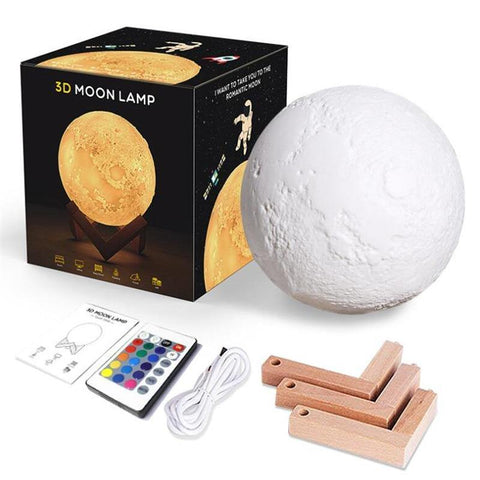 Image of 3D Print Moon Lamp Night Light Photo Custom.