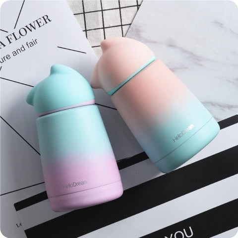 Image of Stainless Steel Water Bottle Coffee Milk Cute Water Bottle Girl Drinkware.