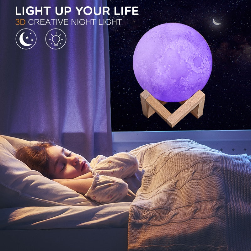 3D Print Colourful Bluetooth Music Moon Lamp