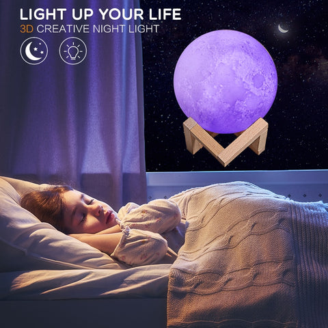 Image of 3D Print Colourful Bluetooth Music Moon Lamp