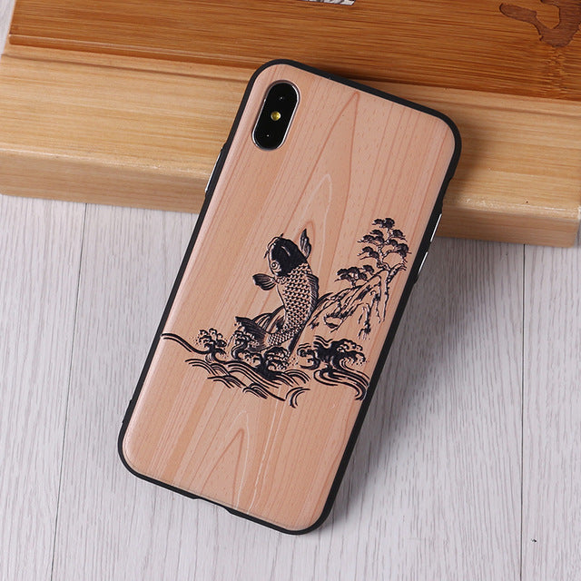 Imitative Wood Cover For Iphone