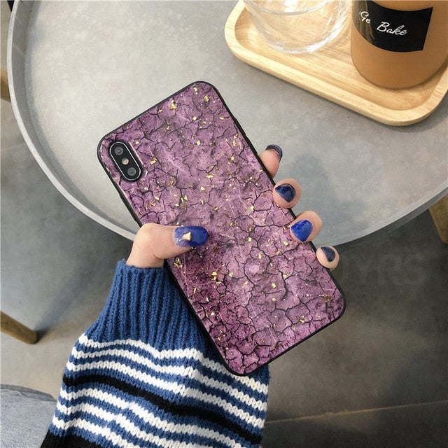 Marble Glitter Phone Case For iPhone