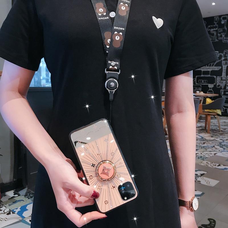 For Apple iphone 11 Case Luxury Diamond With Ring Stand Gold protective back cover case for iphone 11 Pro Max iphone11 11Pro.