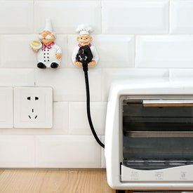 Kitchen Plug Bracket Cartoon Cook Power Socket