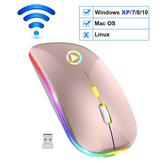 Wireless Mouse Bluetooth RGB Rechargeable LED.