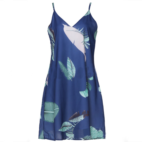 Image of Palm Leaf Print Dress