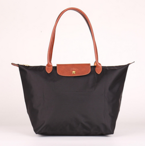 Folding waterproof nylon handbag.