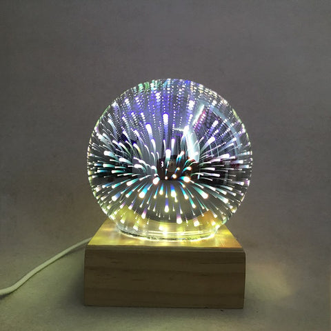 Image of USB power supply 3D colorful crystal night light.