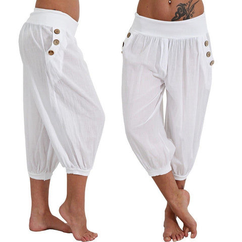 Image of Plus Size Loose Knee Length Trousers