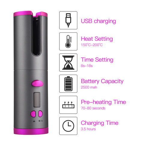 Image of Cordless Electric Hair Curler