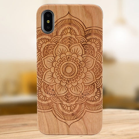 Image of Engraving Real Wood Cell Phone Case for iPhone