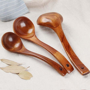Long Handled Bamboo Wooden Soup Spoon