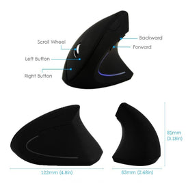 Wireless Mouse Light Wrist Healing Vertical Mouse