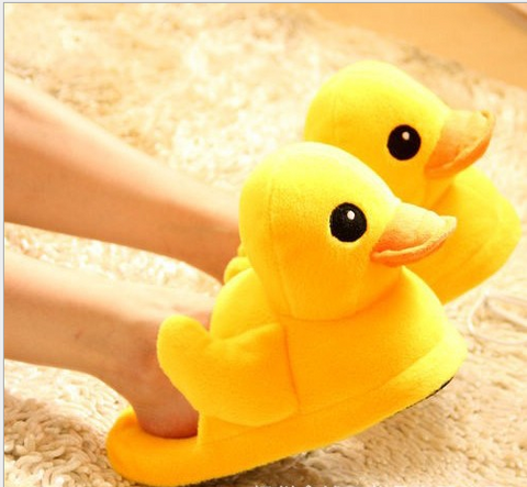 Image of Yellow Duck Shoes Women's Soft Short Furry Plush Slipper