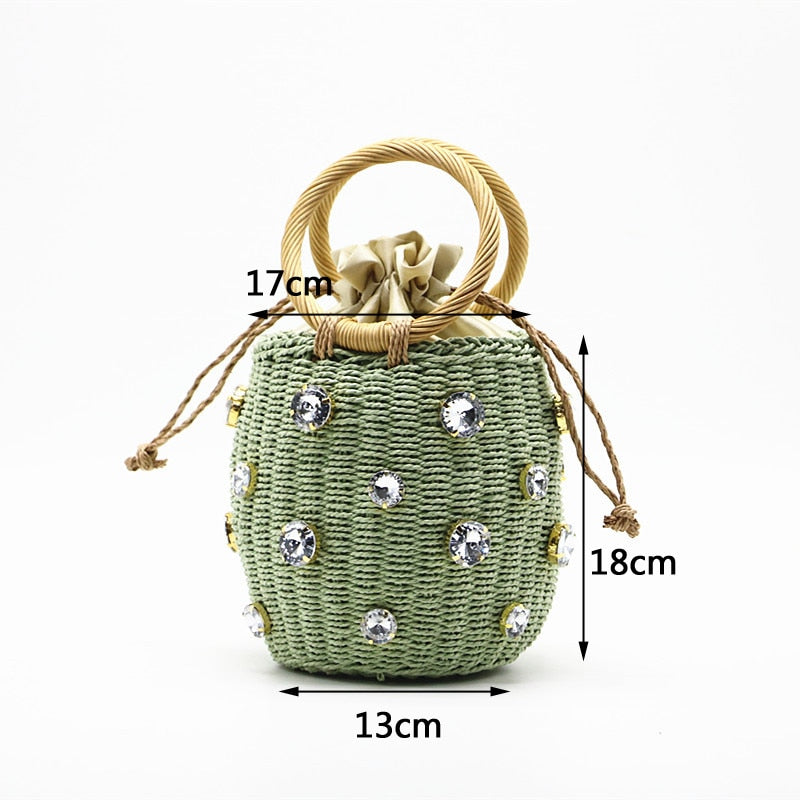 Crystal Straw Bag