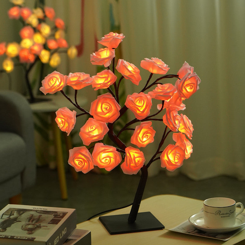 Led Rose Tree Bouquet Table Lamp